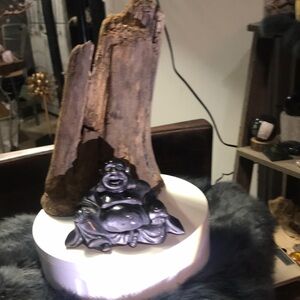 Silver obsidian Buddha